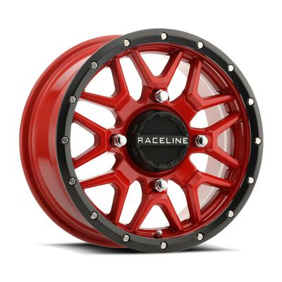 Raceline A94R Krank UTV Wheel, 14x7 with 4 on 156 Bolt Pattern - Red - A94R-4705638